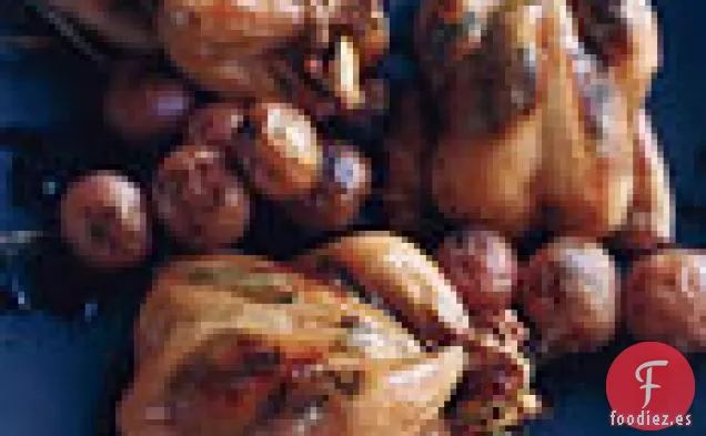 Poussins A La Parrilla Con Mantequilla De Hierbas De Limón
