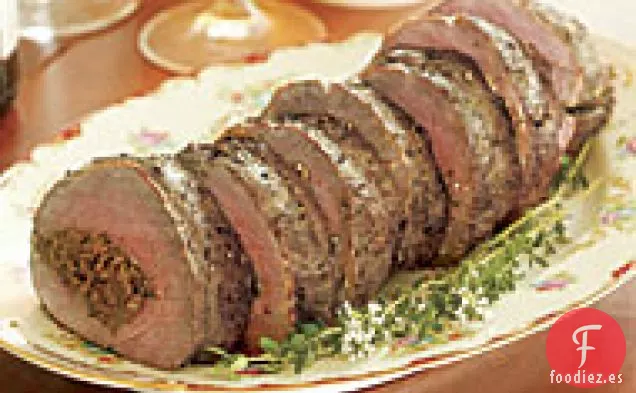 Solomillo de Ternera con Relleno de Setas Silvestres y Salsa de Vino de Oporto