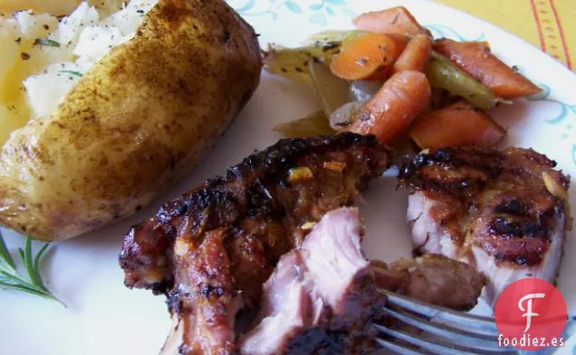 Extremos de Costilla de Lomo de Cerdo Braseados, Estofados y Glaseados