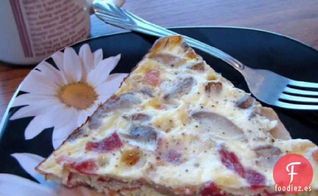 Quiche de Cebolla, Tocino y Champiñones