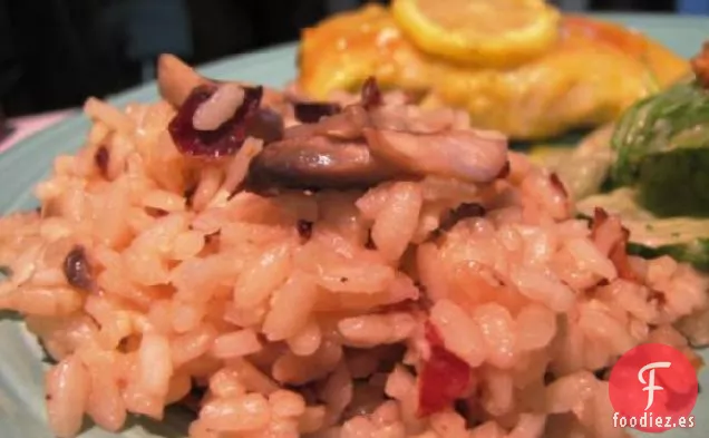 Risotto De Limón Con Tocino y Champiñones