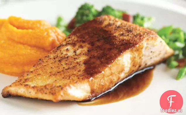 Carbonero Ártico Con Brócoli Chino Y Puré De Batata