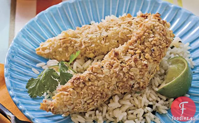 Tiras de Pollo Con Costra de Tortilla de Lima