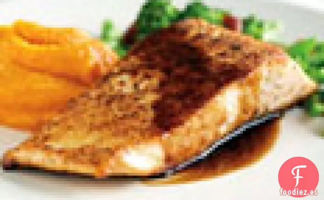 Carbón Ártico con Brócoli Chino y Puré de Batata