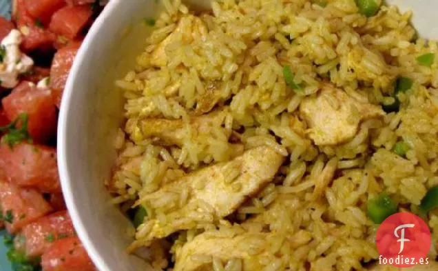 Tazón de Arroz con Limón y Pollo al Curry