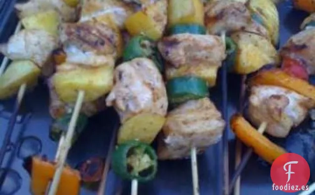 Brochetas de Mango de Pollo