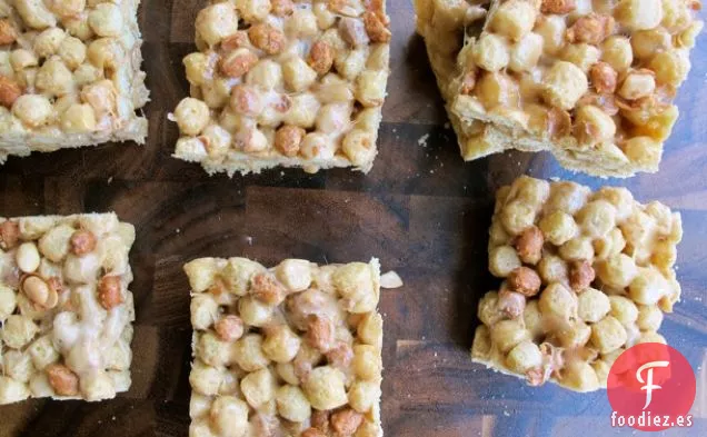 Barras de Cereales Crujientes con Mantequilla de Maní