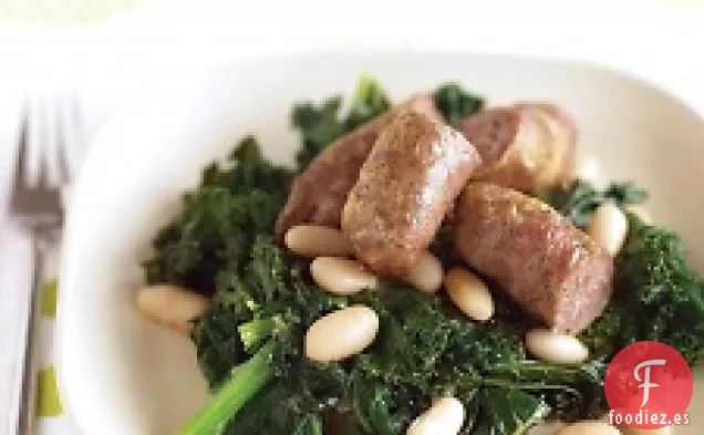 Salchichas Con Col Rizada Y Frijoles Blancos