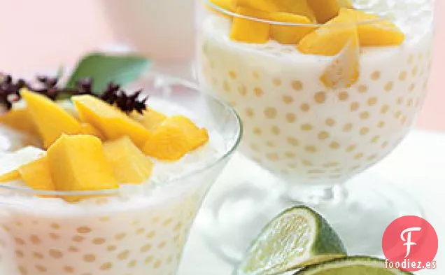 Pudín de Tapioca de Coco Tailandés con Mango con Especias de Cayena