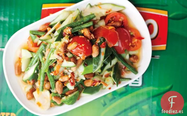 Ensalada de Frijoles Largos, Pepino y Tomate