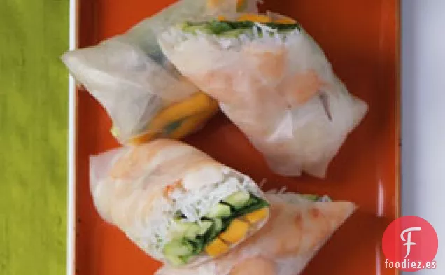 Rollos de Verano de Camarones de Mango