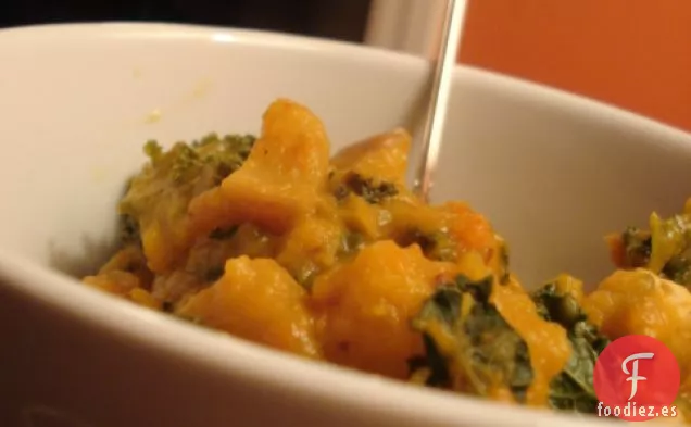 Sopa de Calabaza y Col Rizada