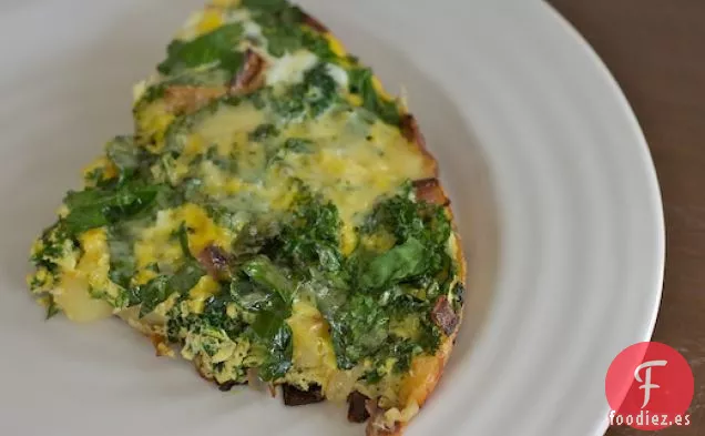 Chirivía, Cebolla Morada, Col Rizada Y Gouda Frittata