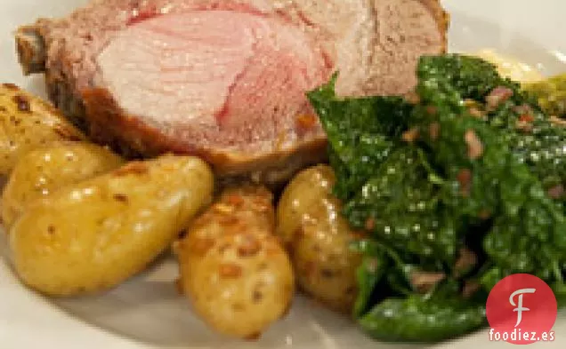 Chuletas De Cerdo Berkshire Con Papas Al Horno Fritas Y Wil