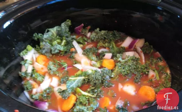 Sopa de Col Rizada de Verduras