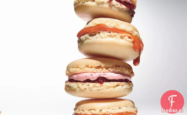 Macarrones Franceses con Crema de Mantequilla de Frambuesa y Rosa