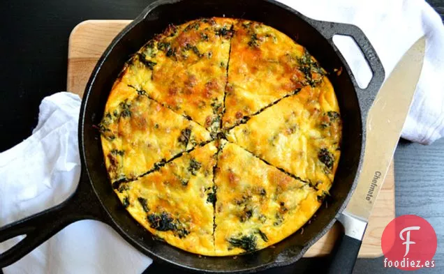 Frittata de Desayuno con Col Rizada y Chorizo