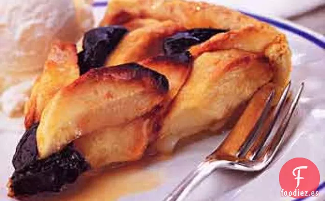 Tarta de Manzana y Ciruela Pasa con Helado de Vainilla y Coñac