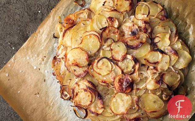 Galette de Patata con Grasa de Pato con Alcaravea y Cebolla Dulce