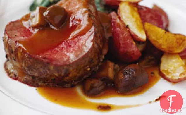 Solomillo de Ternera con Champiñones y Salsa Española