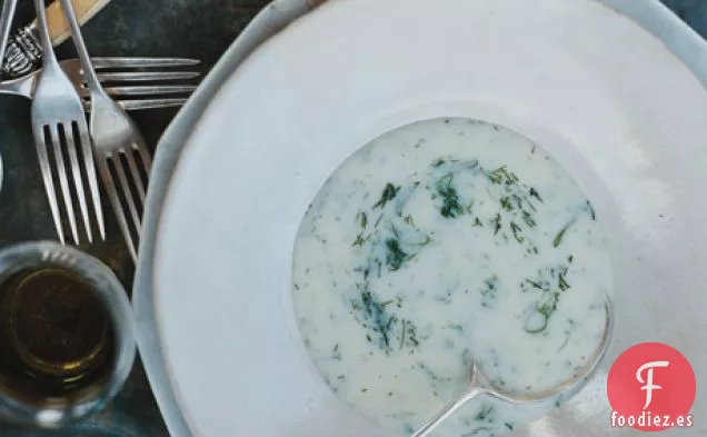 Sopa Avgolemono Helada y Dilatada