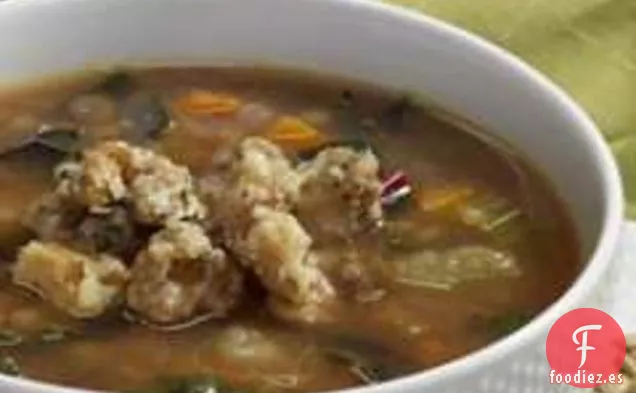 Sopa De Lentejas Con Col Rizada Y Nueces