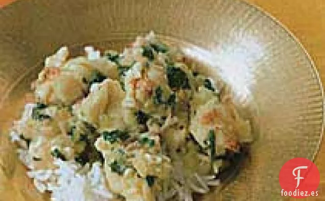 Langosta de Calcuta en Salsa de Espinacas y Yogur