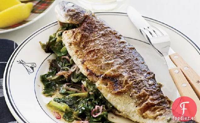 Trucha Chamuscada Rellena de Escarola