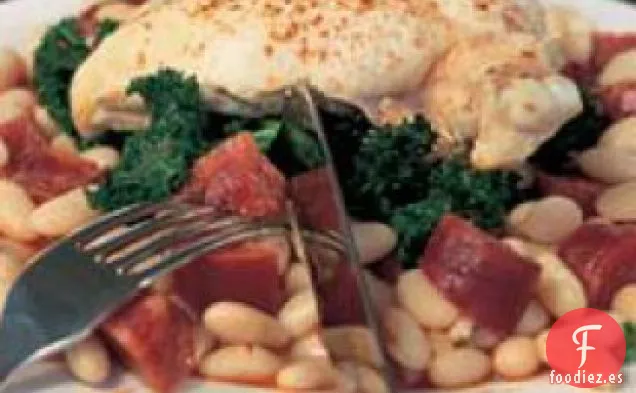 Pollo Con Chorizo Y Frijoles Cannellini