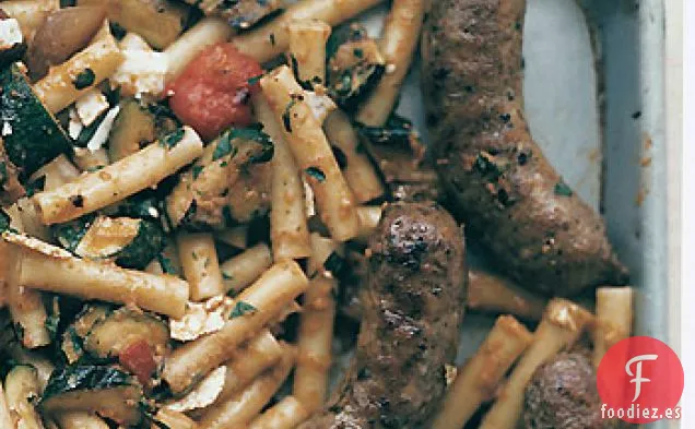 Ziti con Salsa de Gazpacho a la Parrilla y Salchicha