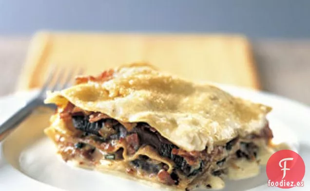 Portobello Asado y Lasaña de Jamón