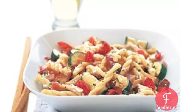 Gemelli con Calabacín, Tomates y Tocino