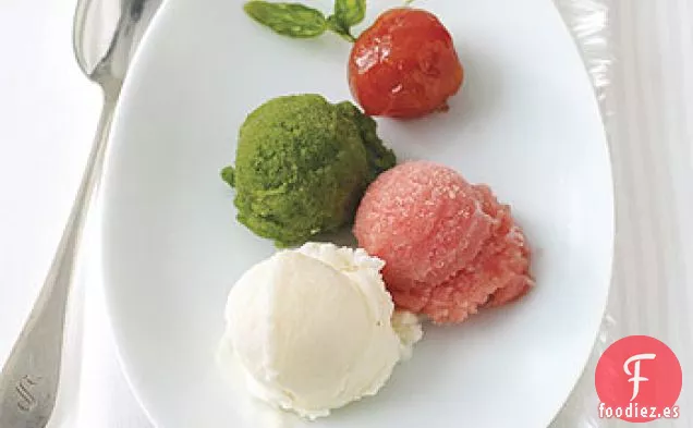 Gelati de Tomate, Albahaca y Ricotta