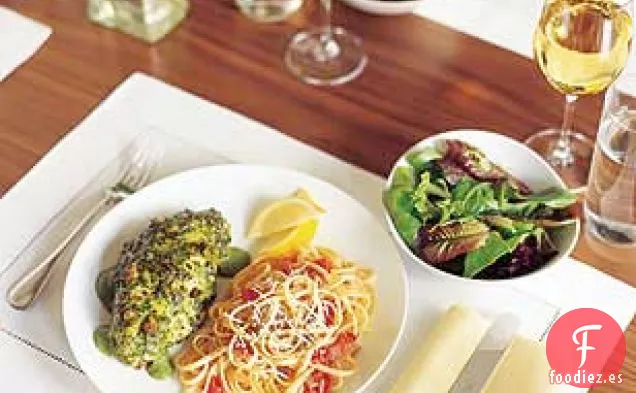 Pechugas De Pollo Con Costra De Pesto