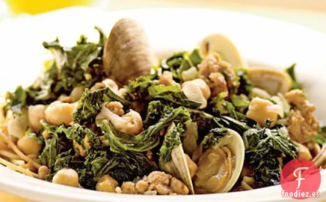 Salchichas y Almejas con Garbanzos