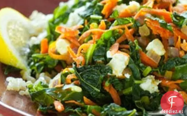 Verduras De Invierno Con Zanahorias, Queso Feta Y Arroz