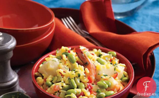 Paella de Marisco con Edamame
