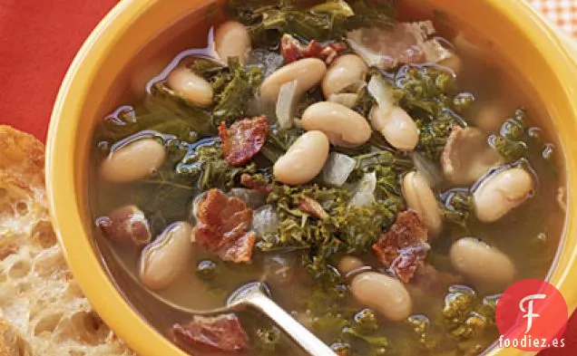 Sopa de Verduras, Frijoles y Tocino
