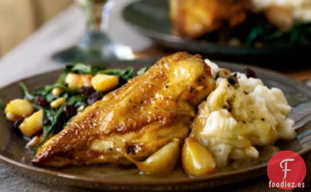 Pollo Estofado con Ajo y Vino Blanco