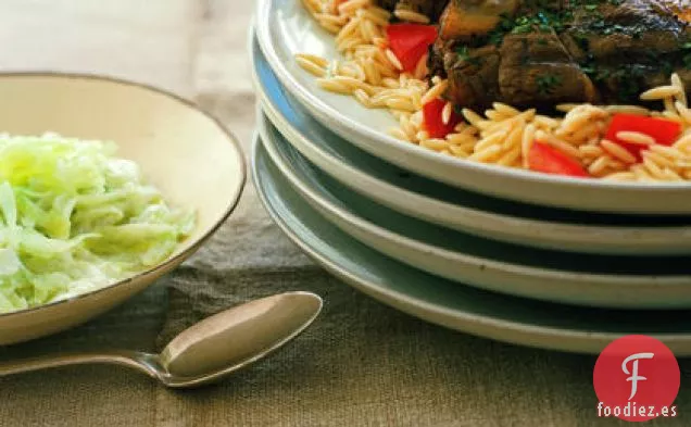 Chuletas de Cordero con Orégano y Limón a la Parrilla con Orzo