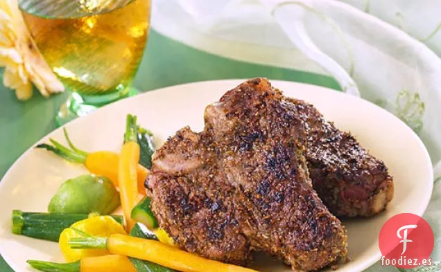 Chuleta de Lomo de Cordero Adobo Con Costra