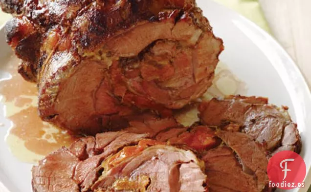 Pierna de cordero rellena de Albaricoque a la parrilla
