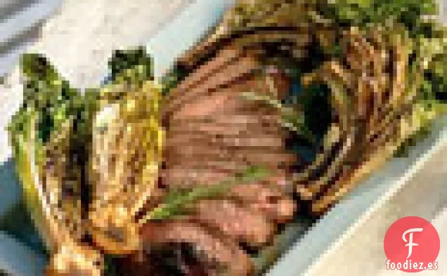 Pierna de Cordero a la Parrilla con Endibia Rizada y Romana