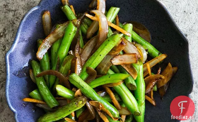 Judías Verdes Salteadas con Jengibre y Cebolla