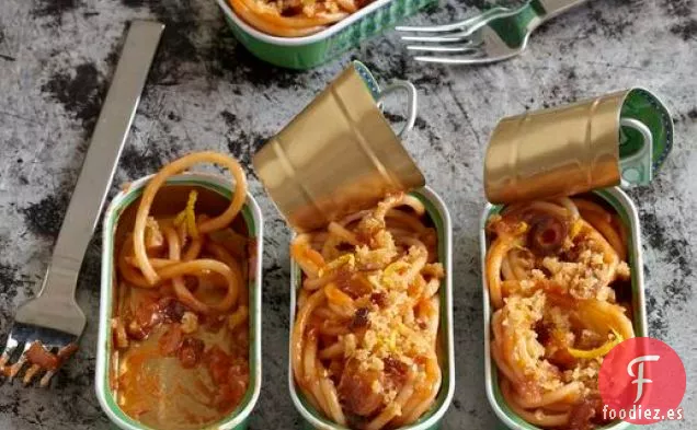 Espaguetis Con Naranjas, Dátiles y Anchoas De ' Pasta Modern