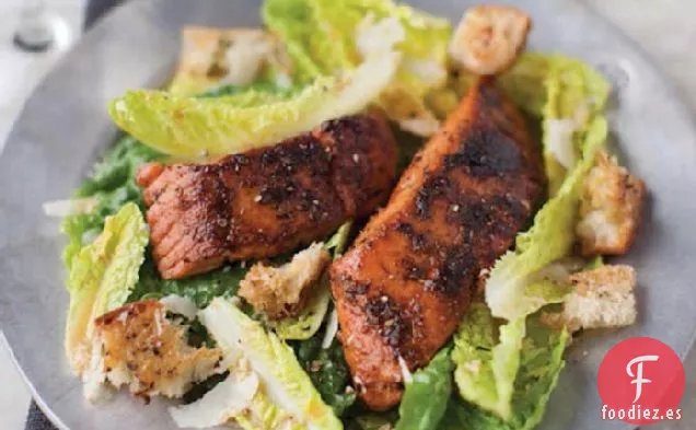 Ensalada César Con Receta De Salmón Ennegrecido
