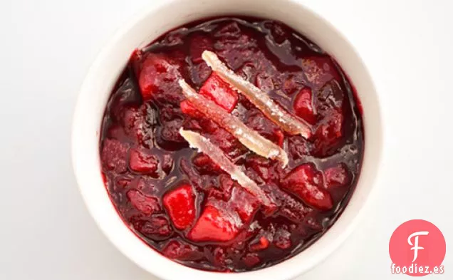 Salsa de Pera y Jengibre con Arándanos