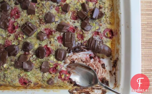 Chocolate, Frambuesa, Pistacho, Clafoutis