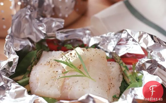 Bacalao al Vapor con Verduras Crujientes