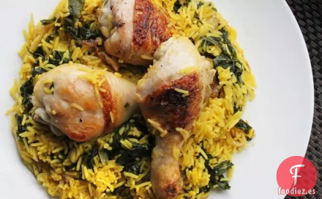 Pollo al Limón y Arroz Con Col Rizada